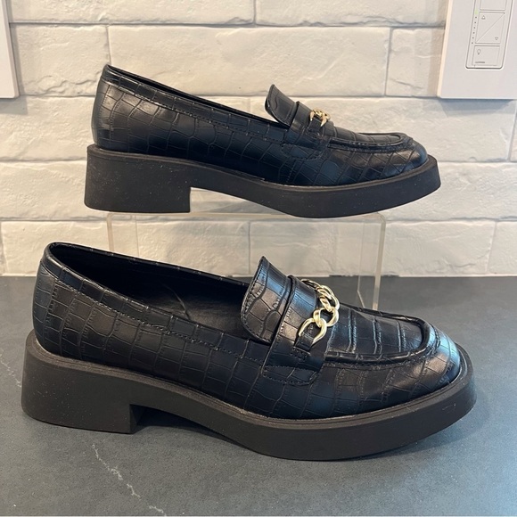 Reaction Kenneth Cole sz 8.5 Sienna lug sole loafer black - Picture 1 of 16